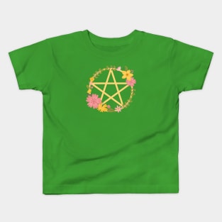 Midsummer Floral Pentacle Design Cheeky Witch® Kids T-Shirt